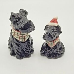New Noritake Twas The Night Before Christmas Scotty Dog Salt & Pepper Shakkers